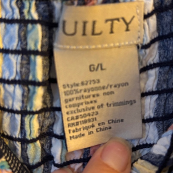 Women's Guilty size Large Rayon maxi dress stripes rainbow tropical colourful - Picture 4 of 8